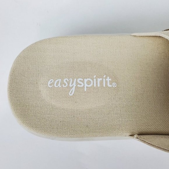 Easy Spirit Squint Beige Tan Fabric Leather Upper Slip On Sandal Size 6 1/2M - Picture 11 of 14